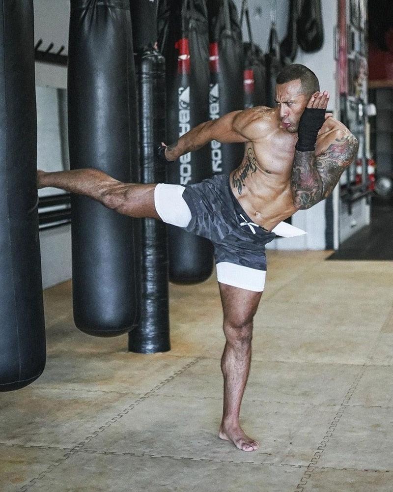Men's Camo 2-in-1 Quick Dry Running Gym Shorts
