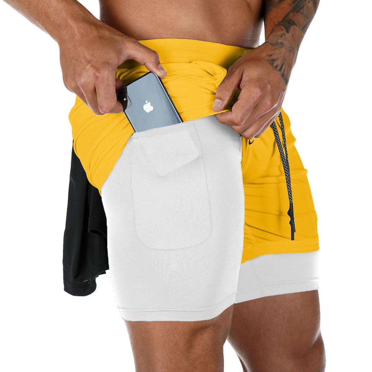 Men's Camo 2-in-1 Quick Dry Running Gym Shorts