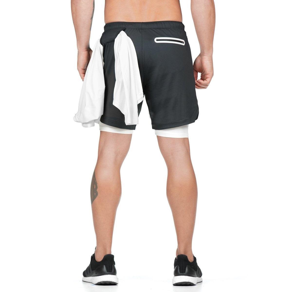 Men's Camo 2-in-1 Quick Dry Running Gym Shorts