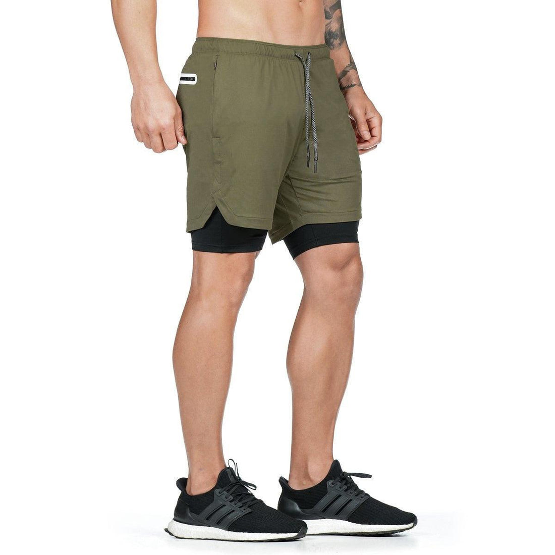 Men's Camo 2-in-1 Quick Dry Running Gym Shorts