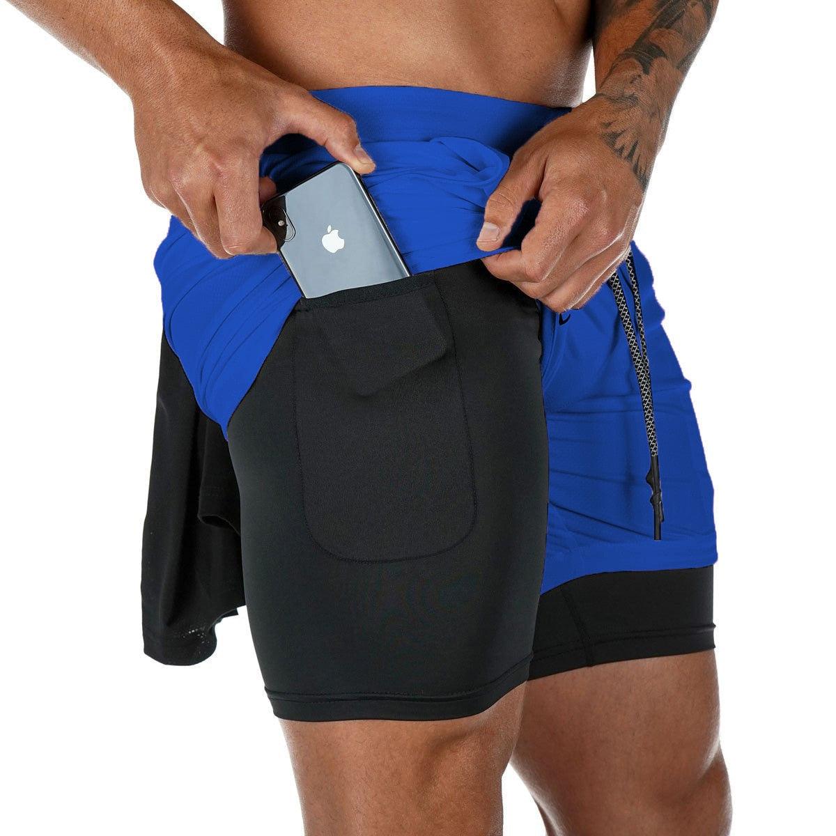 Men's Camo 2-in-1 Quick Dry Running Gym Shorts