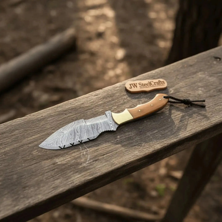 Canyon Tracker Survival Knife Damascus Steel Multiple Handle Colors | JW SteelCrafts