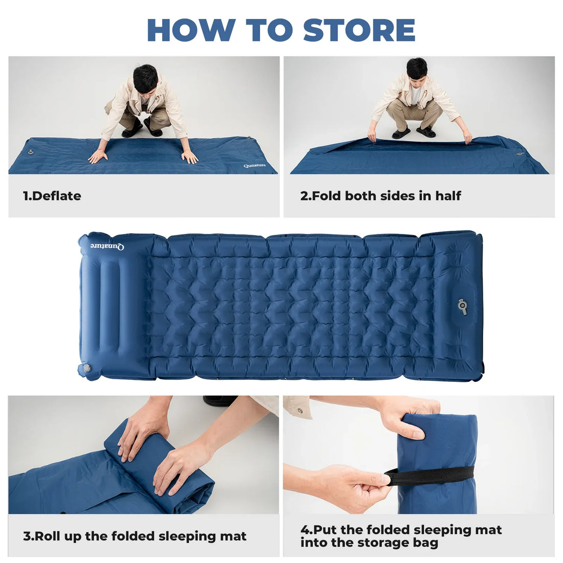 Ultra-Light Inflatable Sleeping Pad with Built-In Pillow