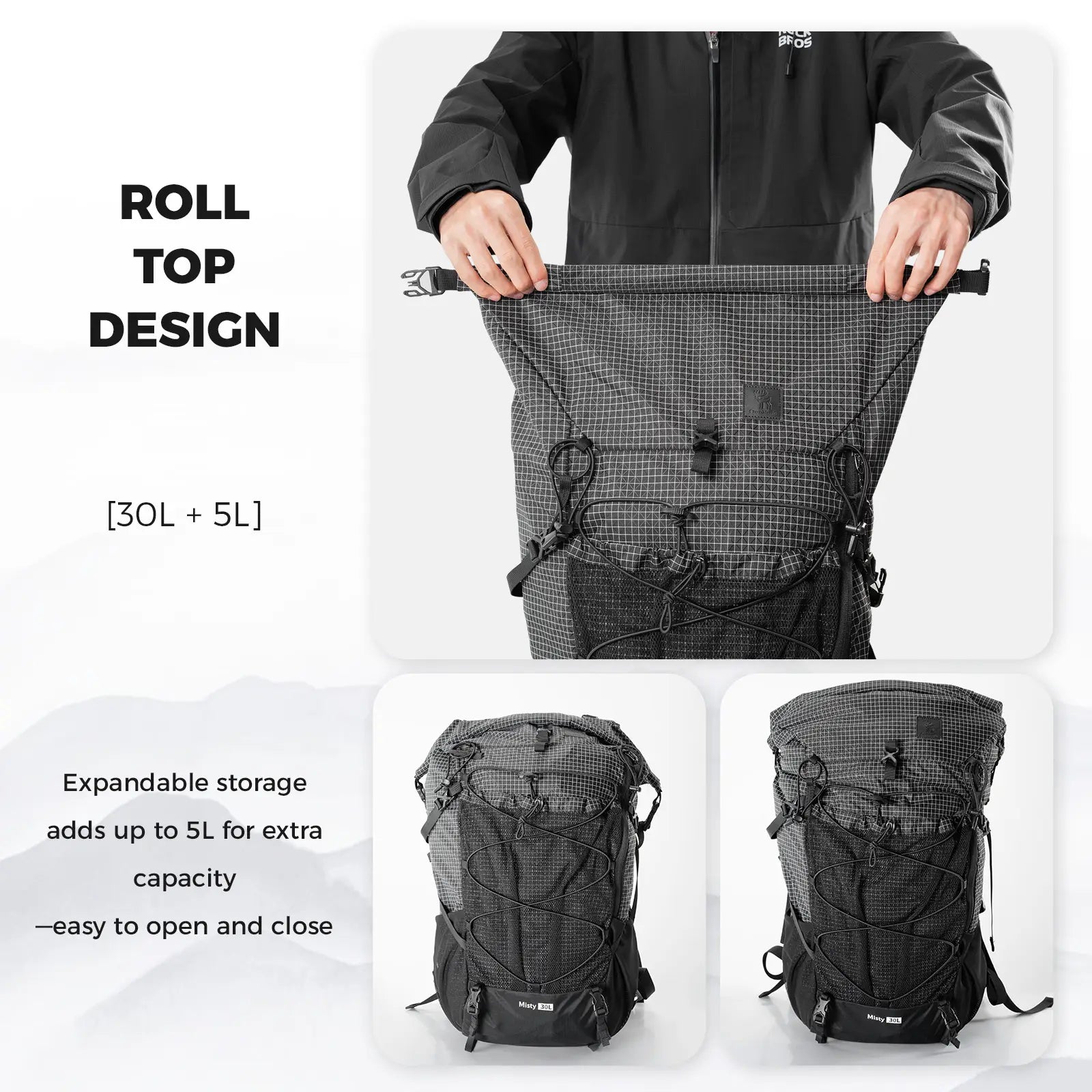 30-35L Waterproof Hiking Backpack Lightweight Outdoor Daypack